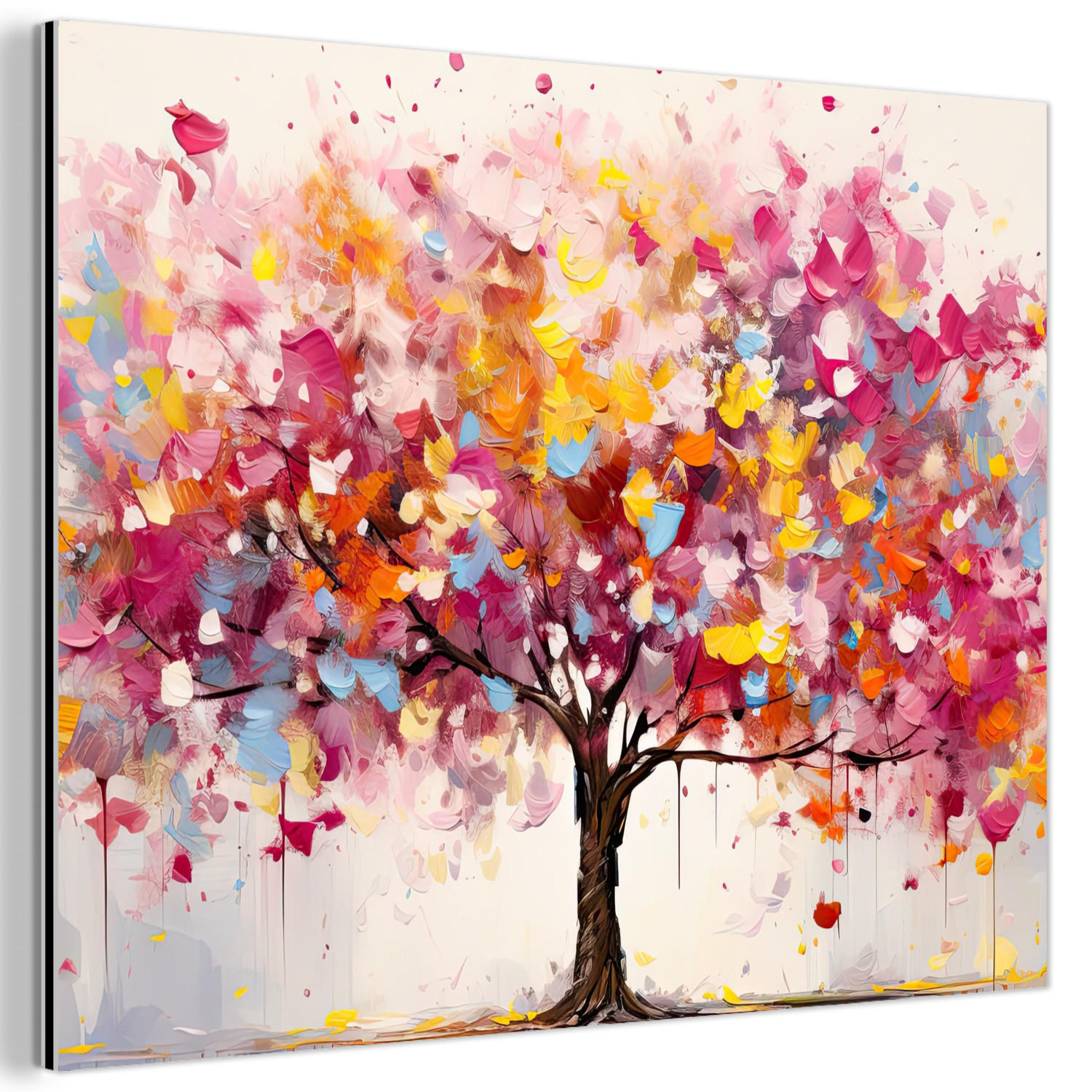 METALLBILD Aquarell - Baum - Kunst - Abstrakt 40x30 cm - Multicolor, Metall (40/30cm) - MuchoWow