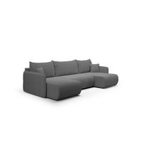 WOHNLANDSCHAFT Calgary - Dunkelgrau, Holzwerkstoff/Textil (290/86/148cm) - Fun Möbel
