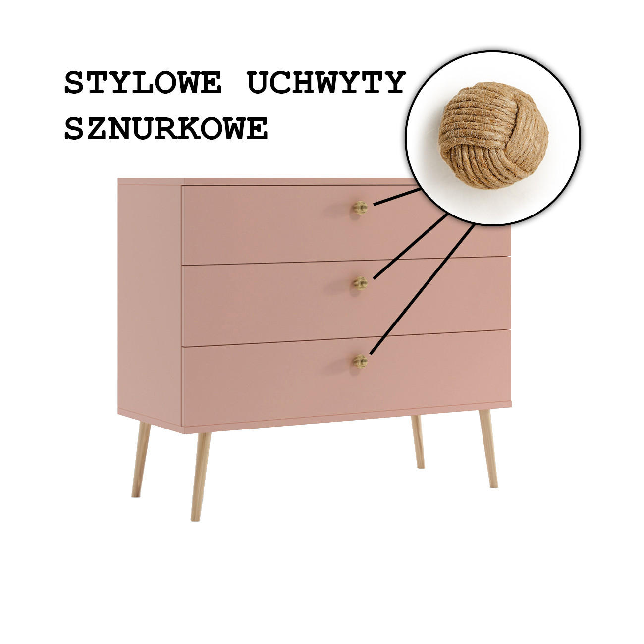 KOMMODE Ikon 100 Rosa, Schubladenkommode - Rosa, Holzwerkstoff (100/85/41cm) - Bettso