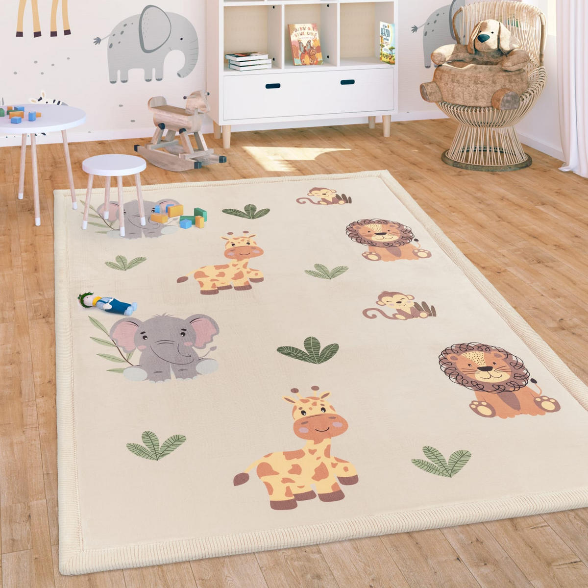 KINDERTEPPICH Waschbar, mit Tier-Motiv, Mehrfarbig, 120 x 160 cm - Multicolor, Textil (120/160cm) - KADIMA DESIGN