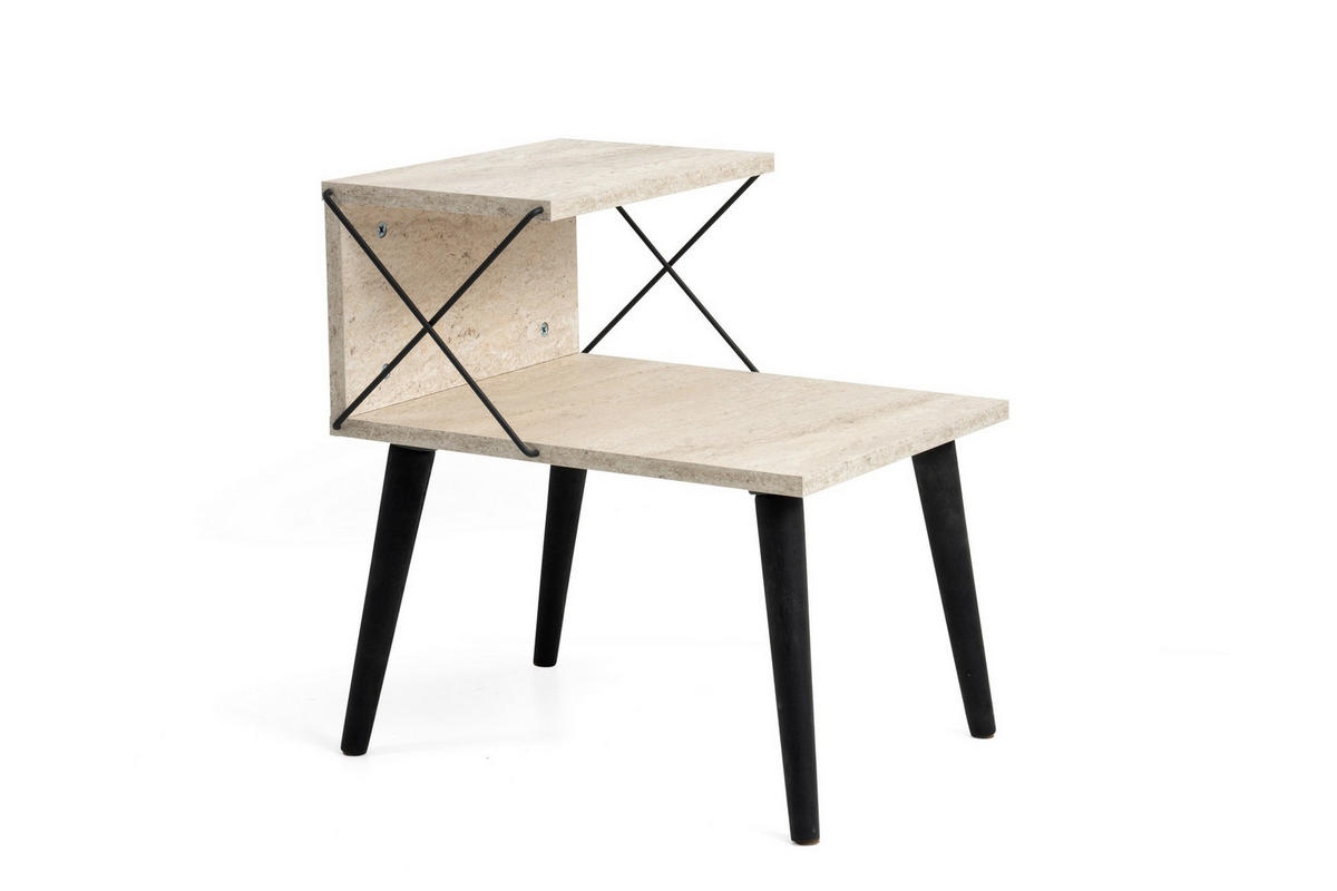 NACHTTISCH cross beige - Beige, Holz (40/55/50cm) - Habitat Garten