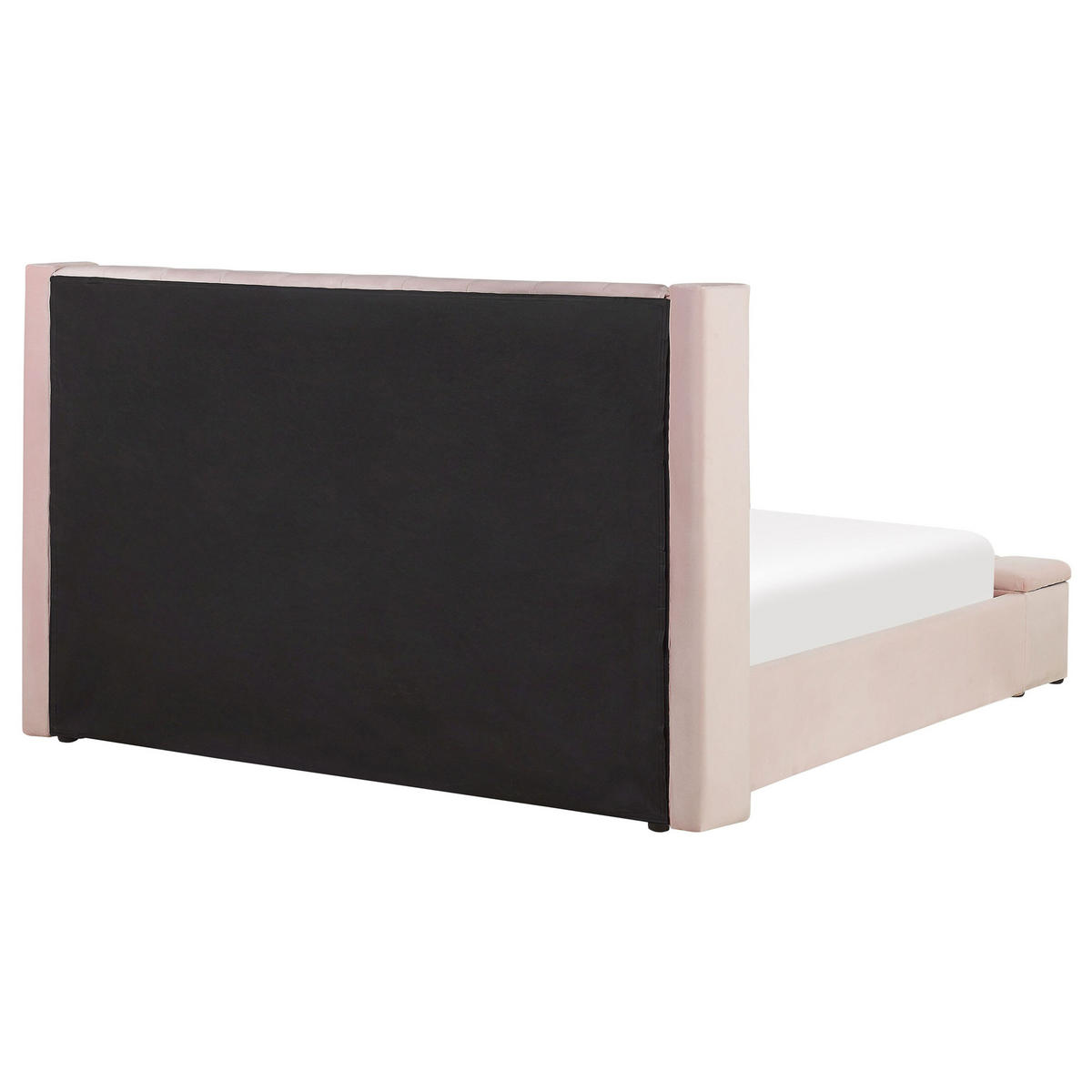 WASSERBETT mit Stauraumbank 180/200 Samtstoff Pastellrosa Noyers - Pink, Textil (180/200cm) - Beliani