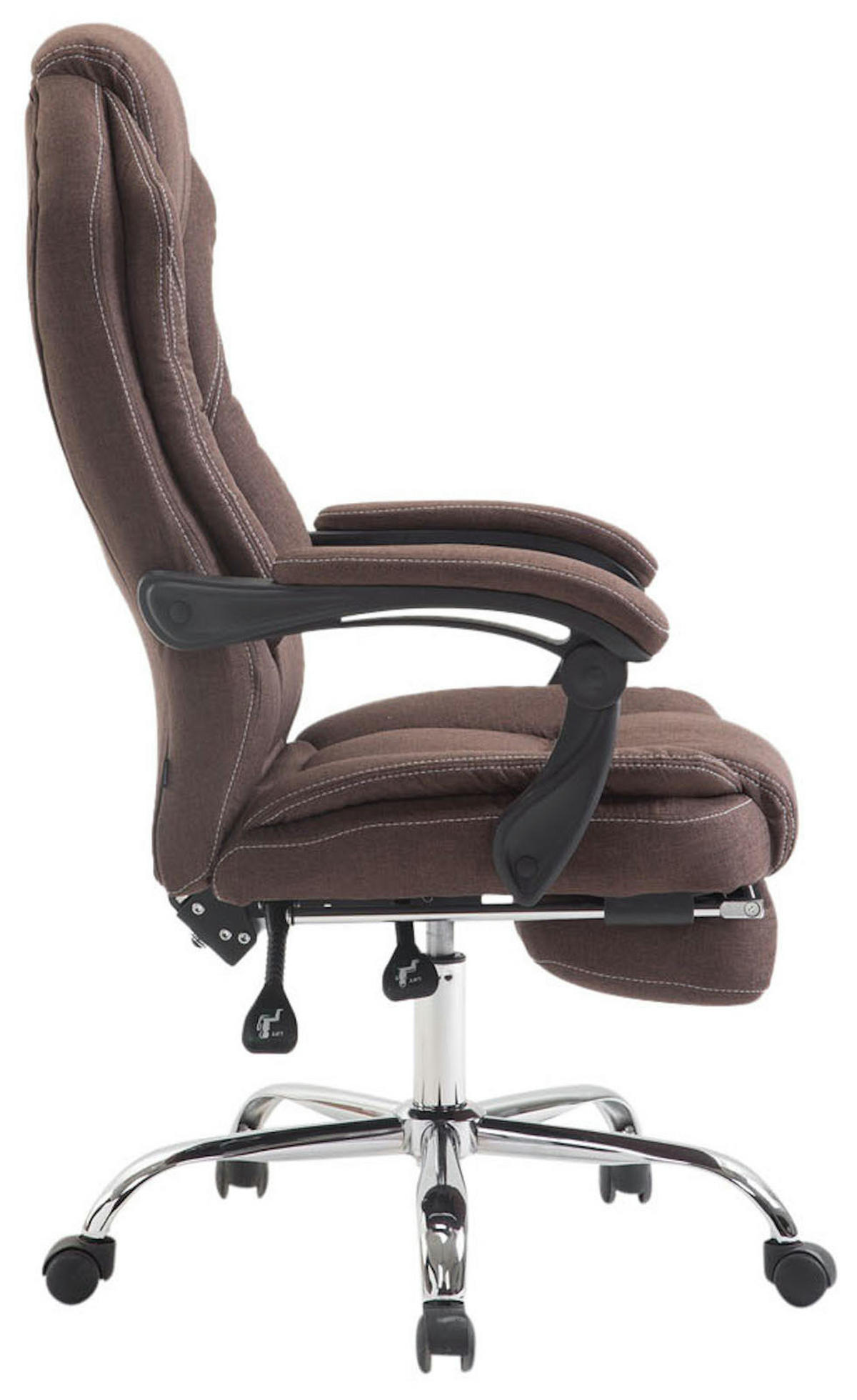 BÜROSTUHL MEDHA Stoff 114x67x64 Braun Stoff Metall - Braun, Textil/Metall (67/114/64cm) - DELUKE