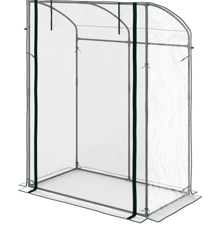GEWÄCHSHAUS 128/70/170 cm in Transparent mit Rolltür und Stahlrahmen - Transparent, Kunststoff (70/170/128cm) - Flora Grace