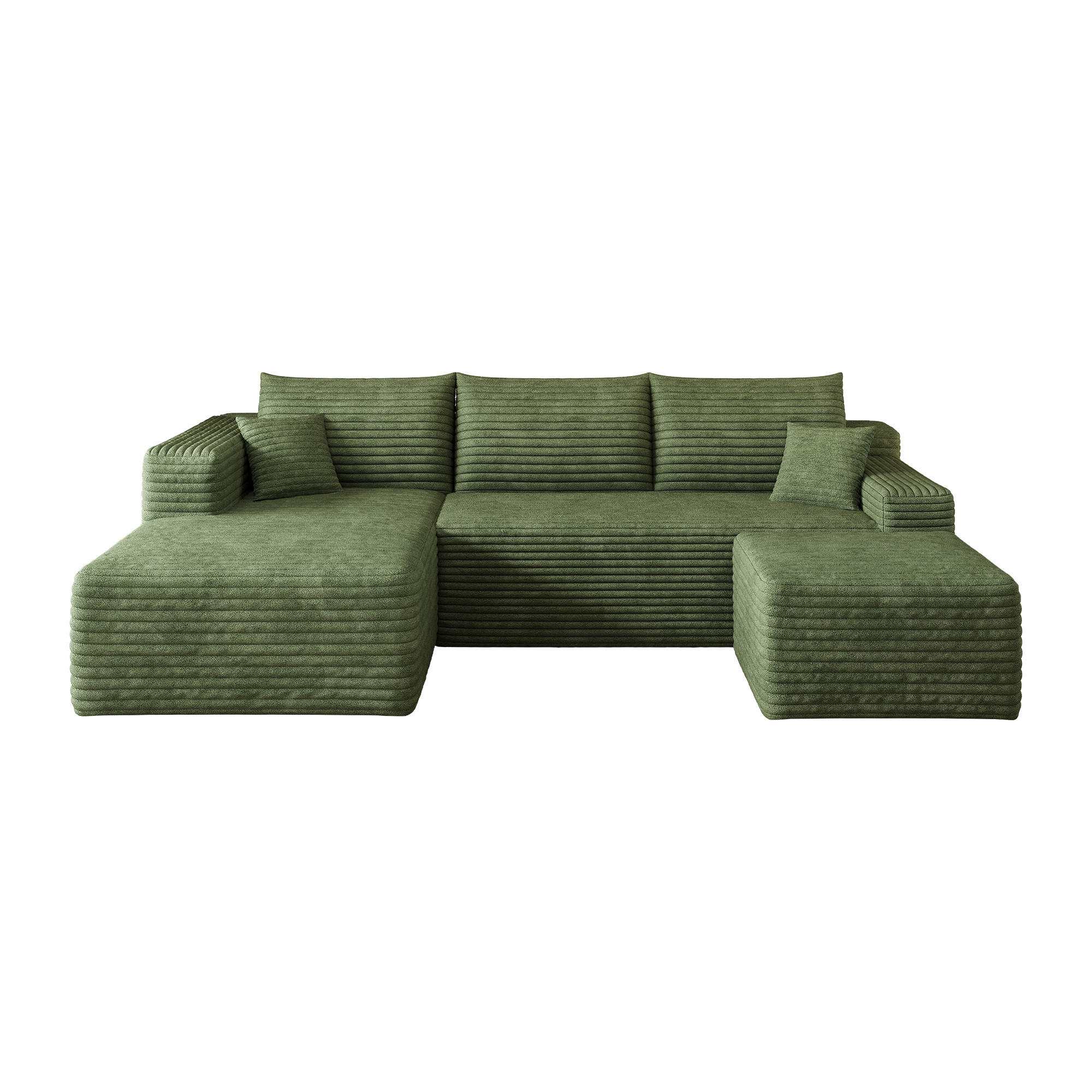 L-FÖRMIGES ECKSOFA Grün 241/151/58 cm 4-Sitzer Ohne Montage - Grün, Textil (241/151cm) - PANGIVO