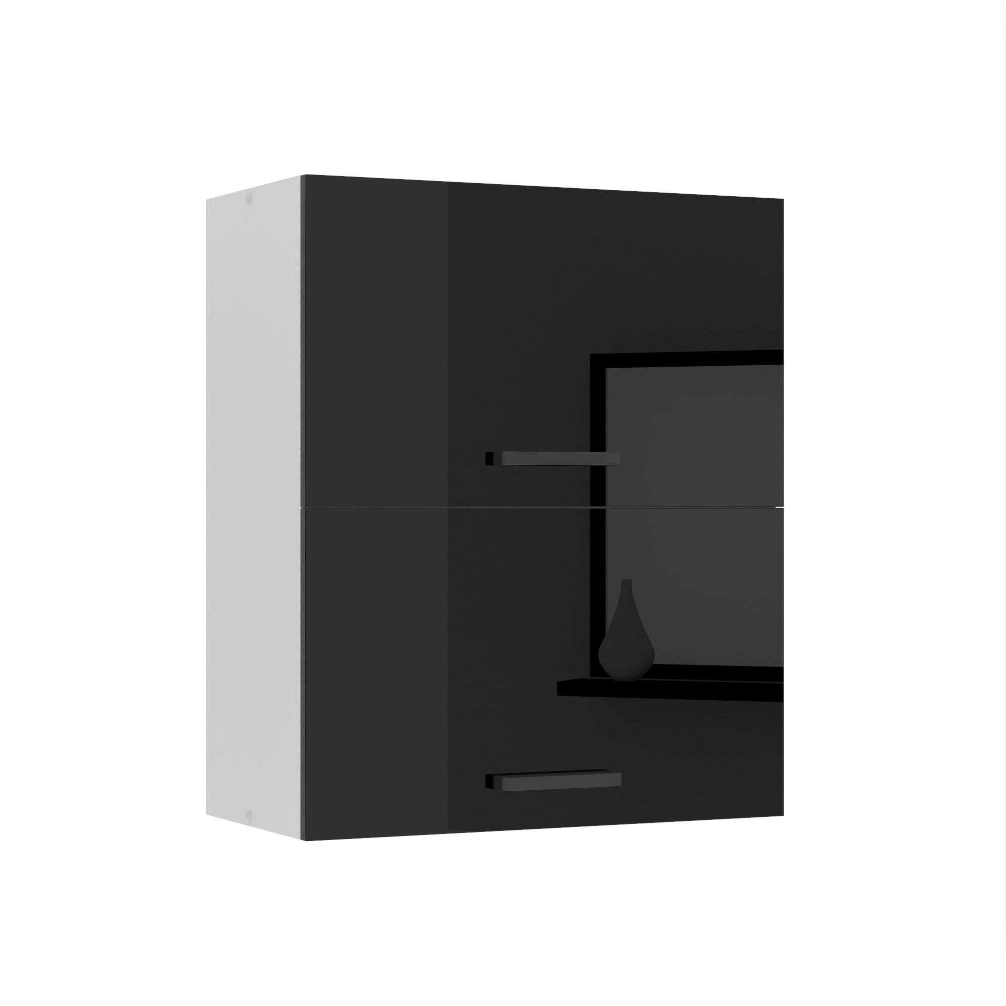HÄNGESCHRANK SGP2 60 cm, mit 2 Türen, Schwarz Hochglanz - Schwarz, Holz (60/72/29.6cm) - B BELINI GROUP