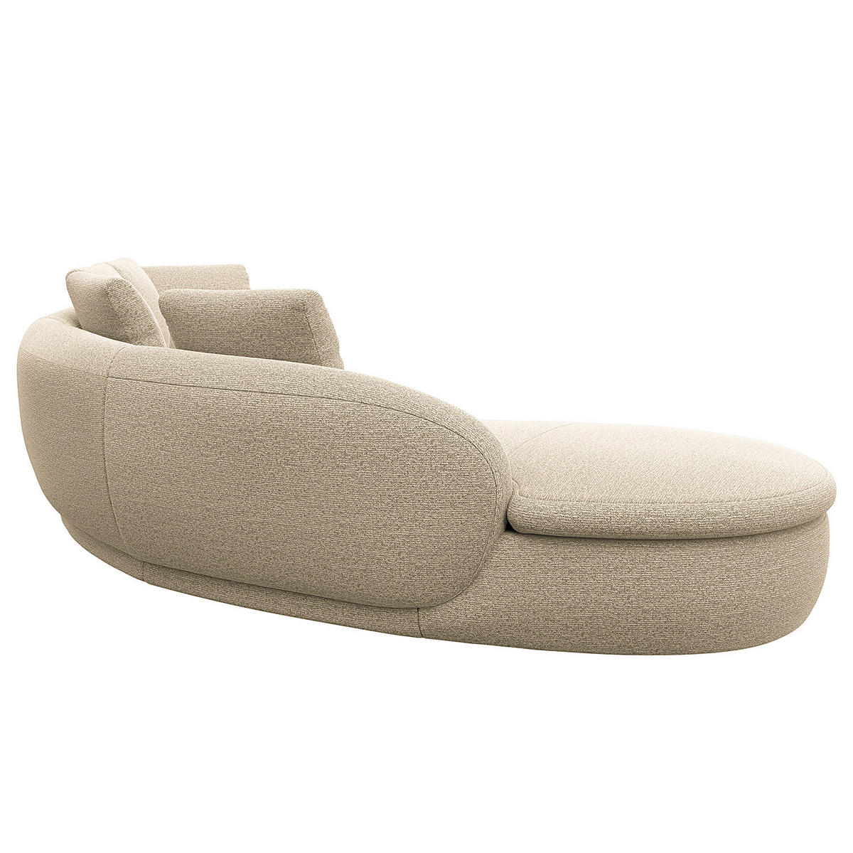 ECKSOFA mit Rundecke - Creme/Schwarz, Kunststoff/Textil (340/225cm) - home24