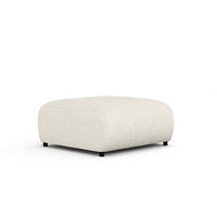 POUF S Zanzibar Creme Plüschstoff - Creme/Schwarz, Holz/Holzwerkstoff (88/37/88cm) - Maison de Reve