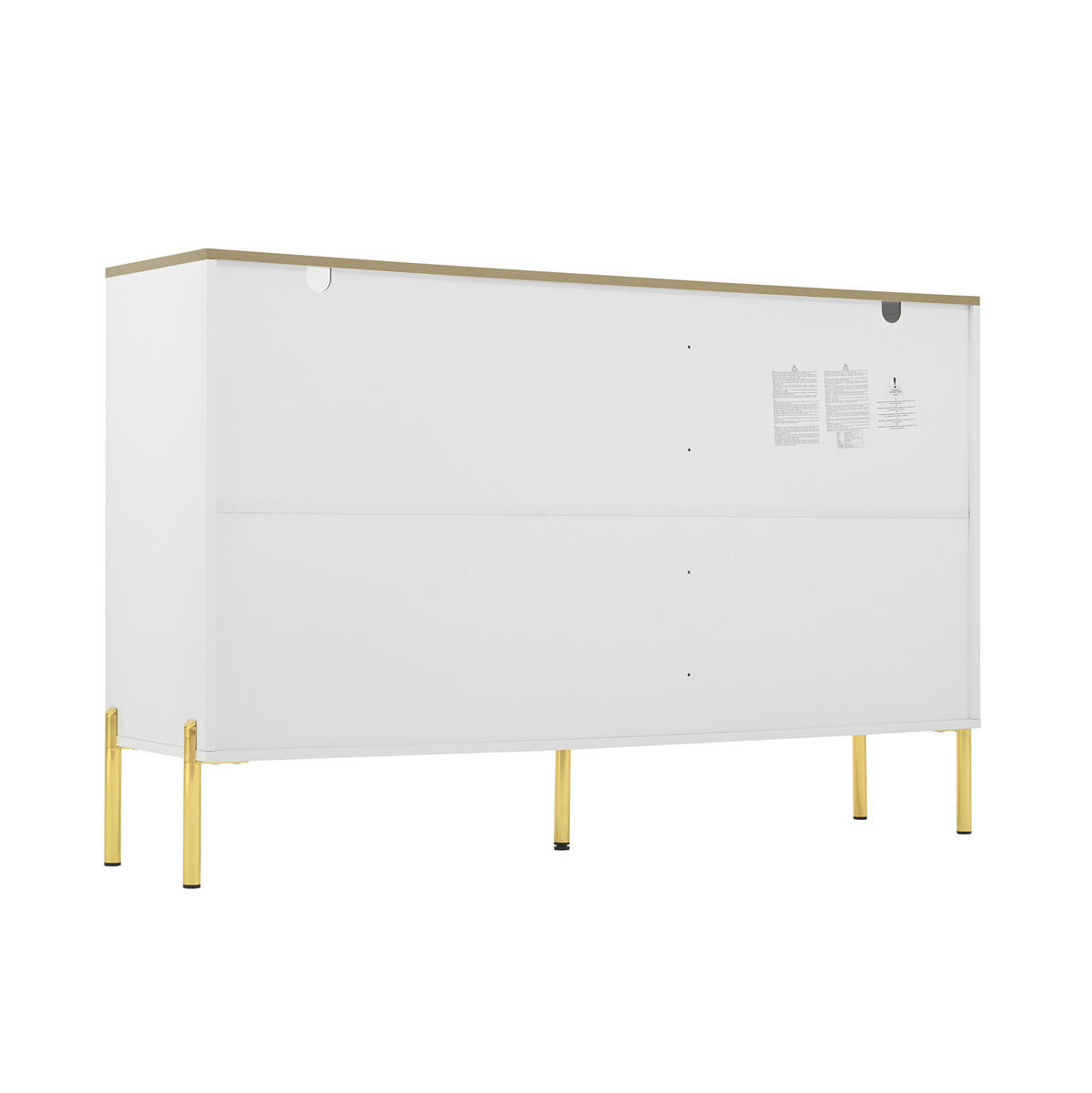 SIDEBOARD 140/38/90 cm aus MDF mit 2 Schubladen und Glastüren Weiß - Weiß, Holzwerkstoff (140/90/38cm) - Modenvie