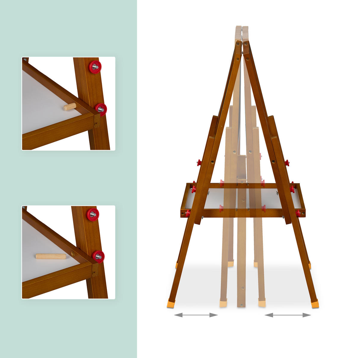 KINDERSTANDTAFEL - Multicolor, Holz/Holzwerkstoff (39/77/44.5cm) - Relaxdays