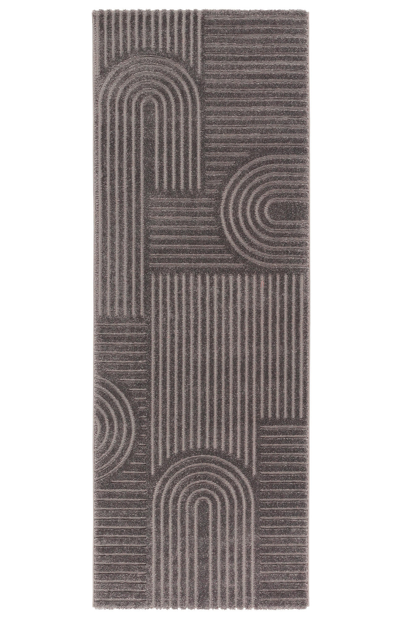 BOHO-TEPPICH Grau 80x220 cm - Grau, Textil (80/220cm) - Tesso Living