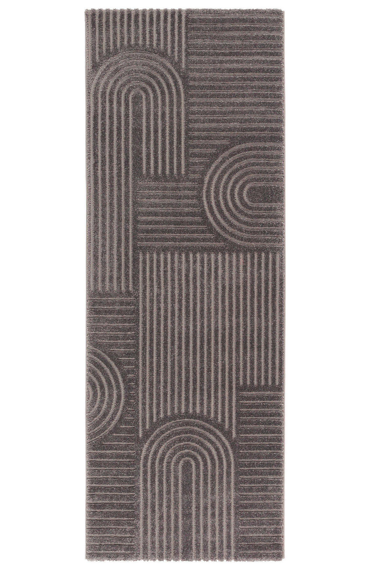 BOHO-TEPPICH Grau 80x220 cm - Grau, Textil (80/220cm) - Tesso Living
