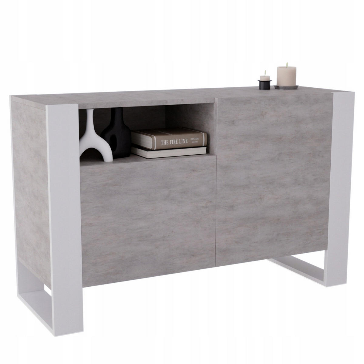 KOMMODE Karo 120/75/43.6 - Weiß/Grau, Holzwerkstoff (120/75/43.6cm) - RAUMHIRSCH FURNITURE
