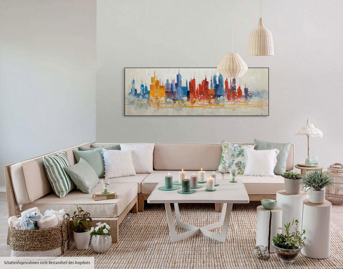 ACRYLBILD HANDGEMALT 150/50 cm - Multicolor, Holz/Textil (150/50cm) - KUNSTLOFT