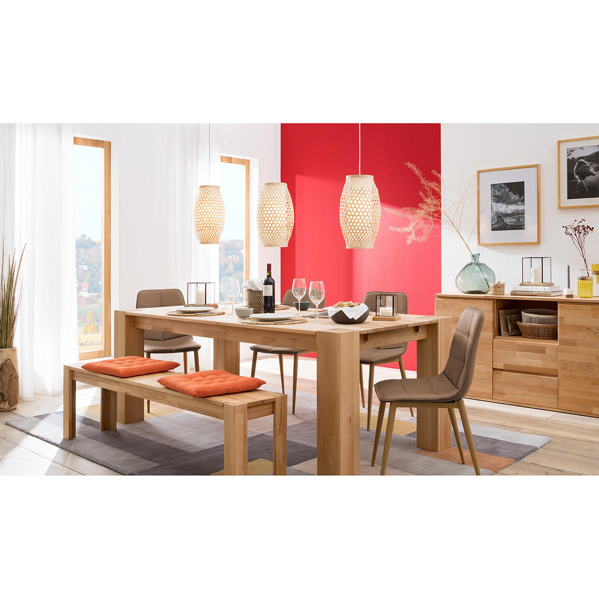 SITZBANK - Kernbuche massiv - Kernbuche, Holz (160/45/33cm) - home24