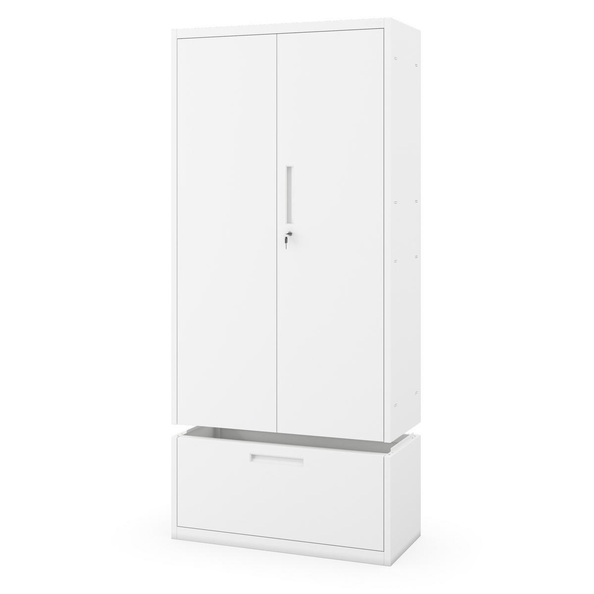 METALLSCHRANK Megan - Weiß, Metall (90/195/40cm)