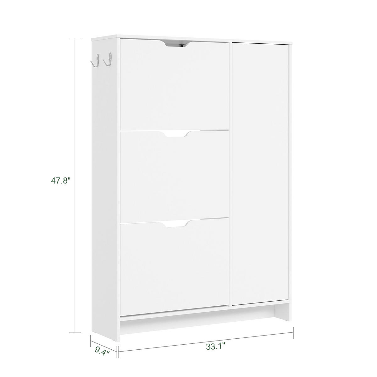 BÍLY vstupný skriňový systém s tromi zásuvkami a dverami - biela, kompozitné drevo (84/121/24cm) - SoBuy