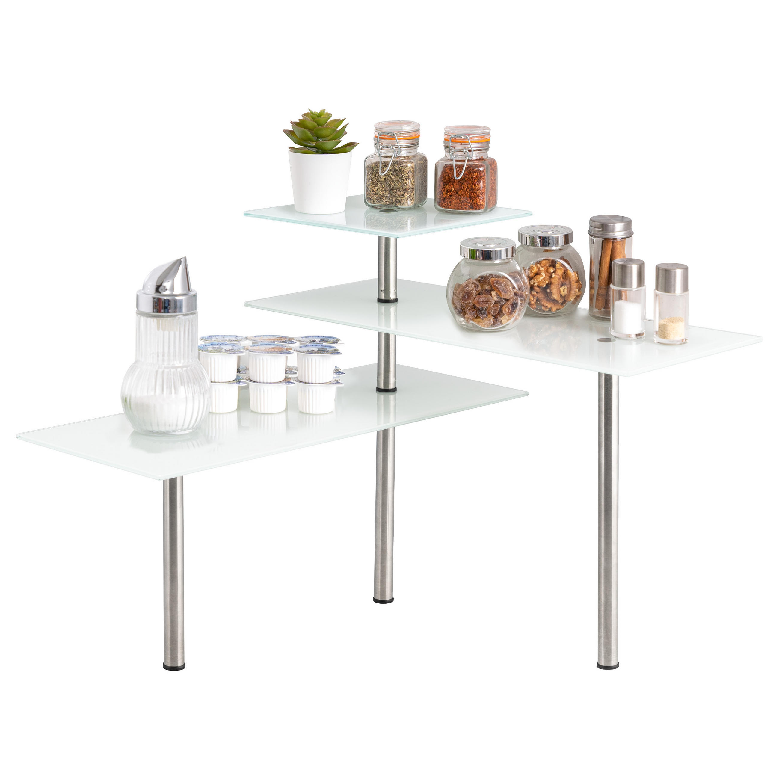 ECKREGAL, weiß - Weiß, Glas (45/35/42cm) - bremermann