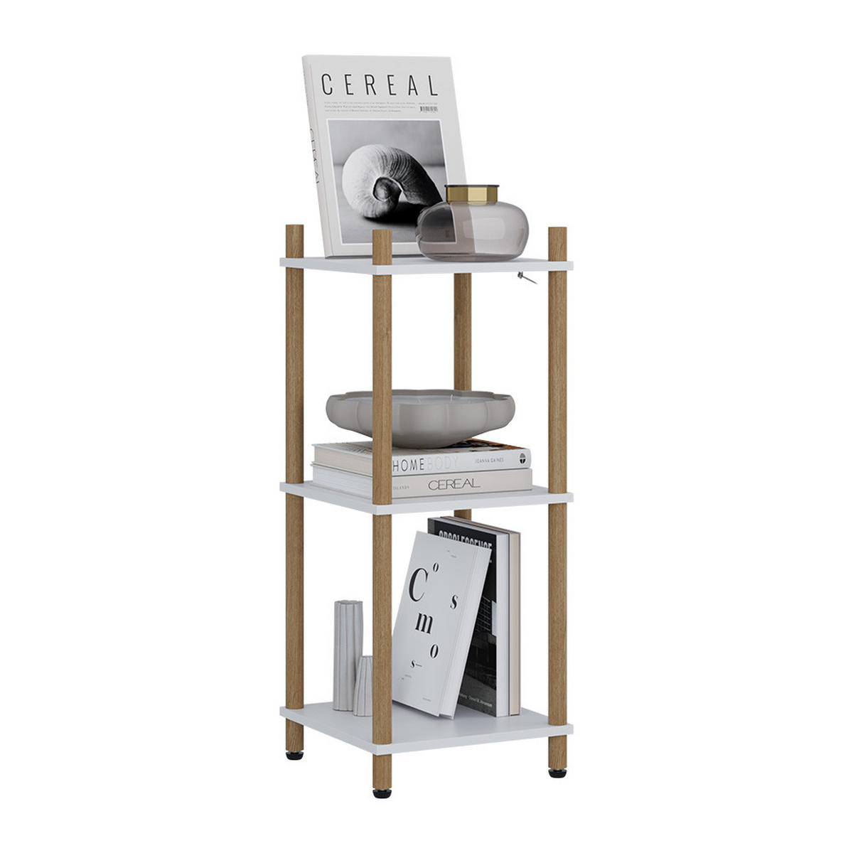 ROHOVÁ POLICE Bivio Bílá/borovice - bílá, kompozitní dřevo (30/72/30cm) - Vicco