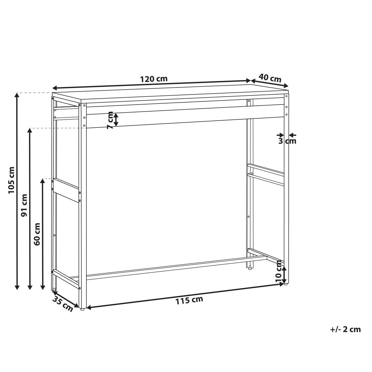 OUTDOOR-BARTISCH Schwarz Maenza - Schwarz, Metall (120/105/40cm) - Beliani