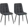 STUHL 2er Set Cord Schwarz - Schwarz, Textil/Metall (45/84/55cm) - CLP