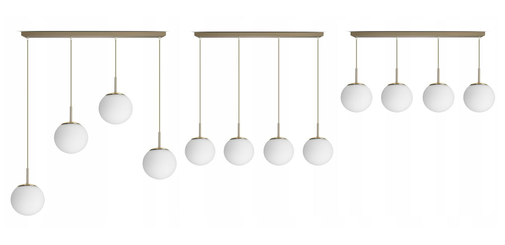 PENDELLEUCHTE ECRU II - Beige/Goldfarben, Glas/Metall (80/14/100cm) - kiki design
