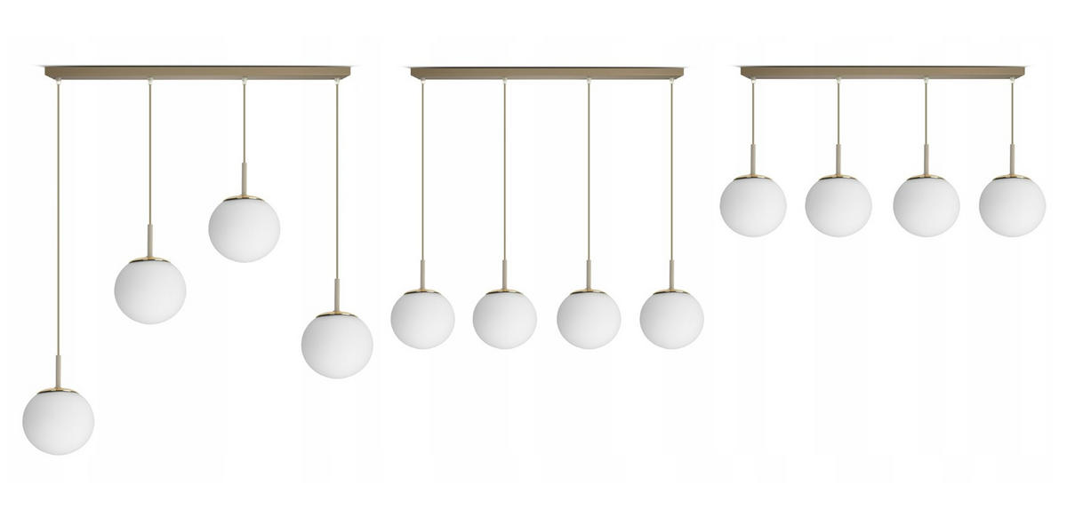 PENDELLEUCHTE ECRU II - Beige/Goldfarben, Glas/Metall (80/14/100cm) - kiki design