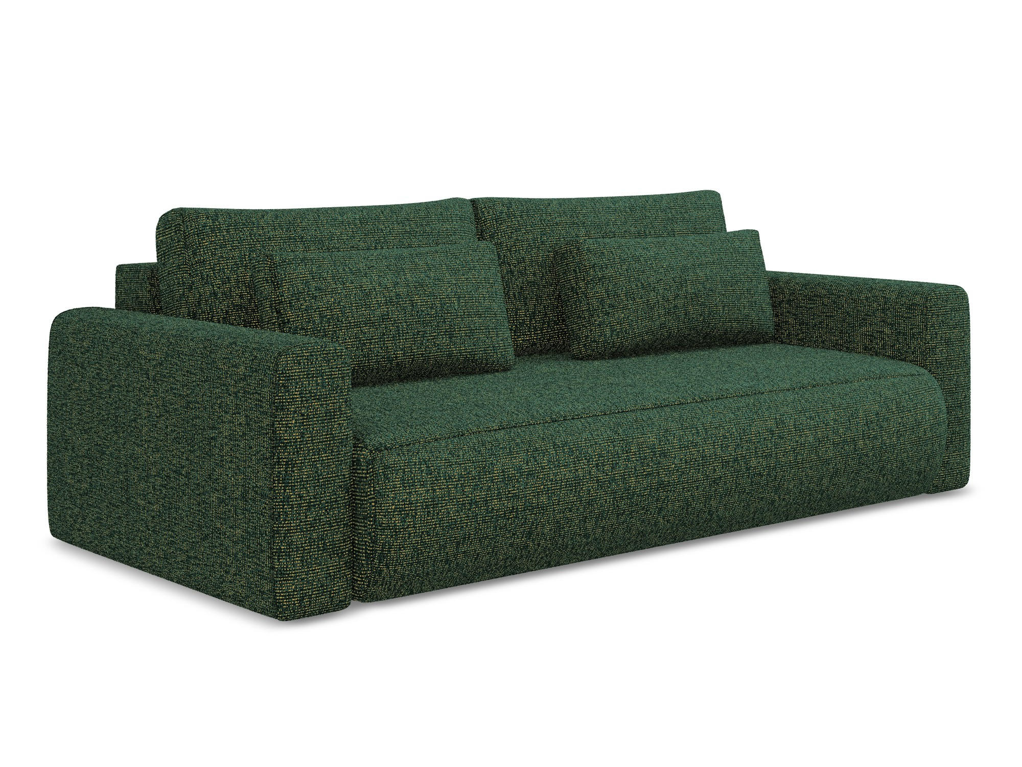 3-SITZER SOFA mit Schlaffunktion Strukturstoff Stoff Grün - Schwarz/Grün, Kunststoff/Textil (238/82/105cm) - Makamii