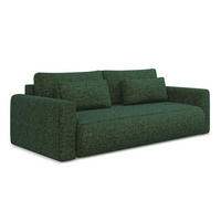 3-SITZER SOFA mit Schlaffunktion Strukturstoff Stoff Grün - Schwarz/Grün, Kunststoff/Textil (238/82/105cm) - Makamii