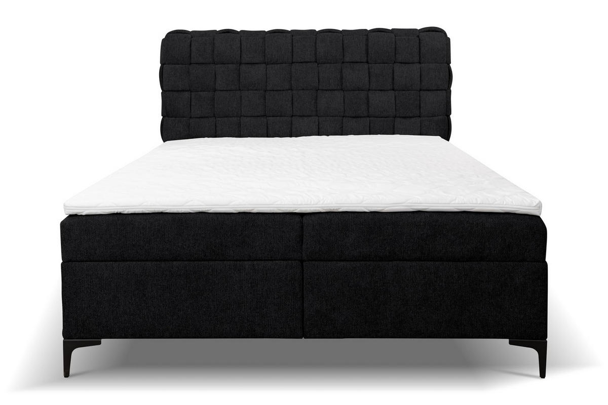 BOXBETT ROMA mit zwei Bettkästen H2/H3 Matratze und Topper 160 x 200 cm - Schwarz, Holzwerkstoff (160/200cm) - VENASI MÖBEL