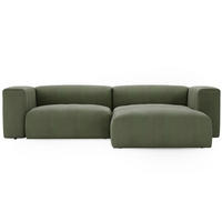 ECKSOFA Landi Grün Rechts - Schwarz/Grün, Kunststoff/Textil (240/180cm) - Graingold