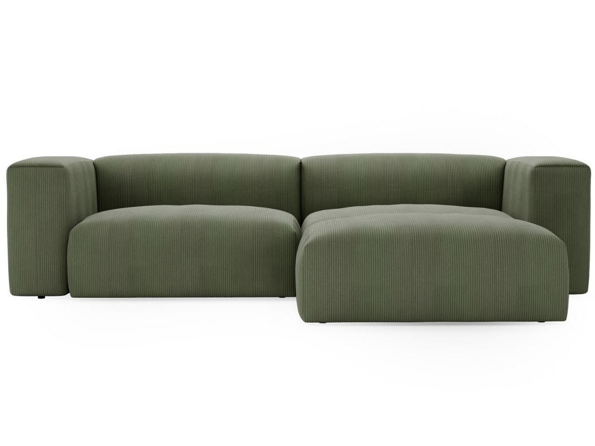 ECKSOFA Landi Grün Rechts - Schwarz/Grün, Kunststoff/Textil (240/180cm) - Graingold