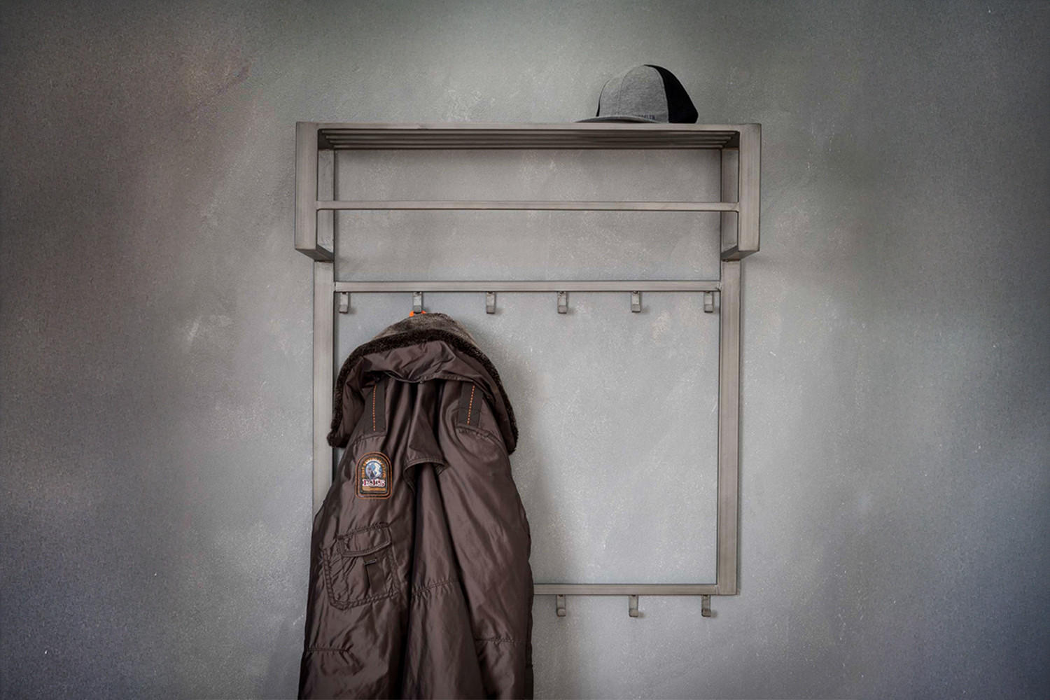 GARDEROBE LEONOR Grau Metall - Grau, Metall (80/89/30cm) - KAWOLA