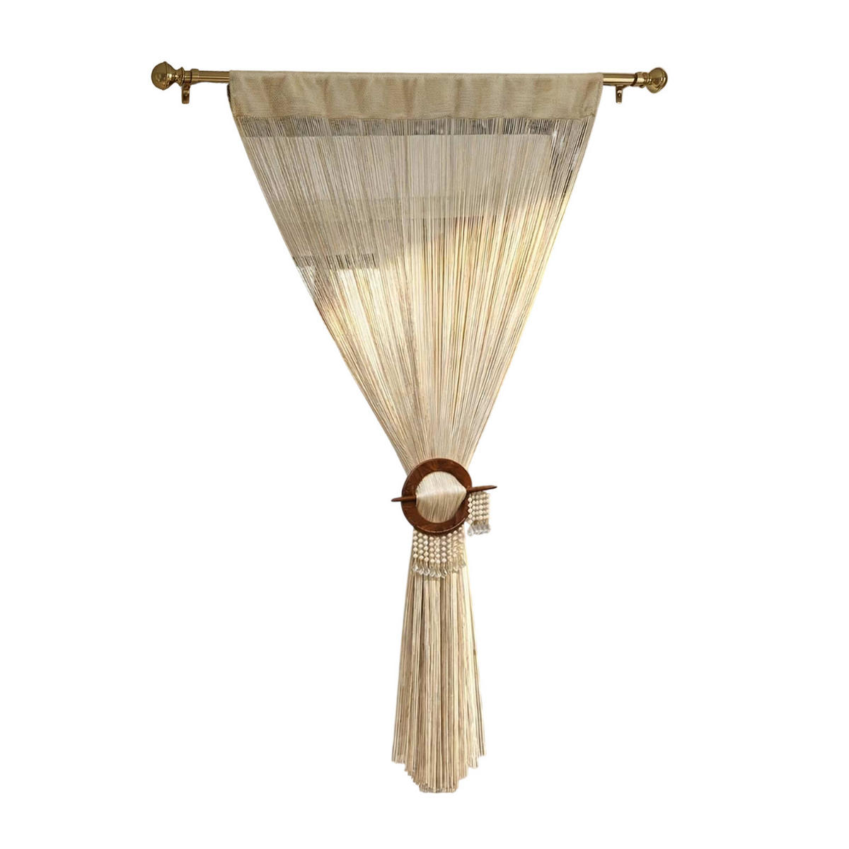 FADENVORHANG creme, 90/200 cm - Creme, Textil (90/200cm) - Homescapes