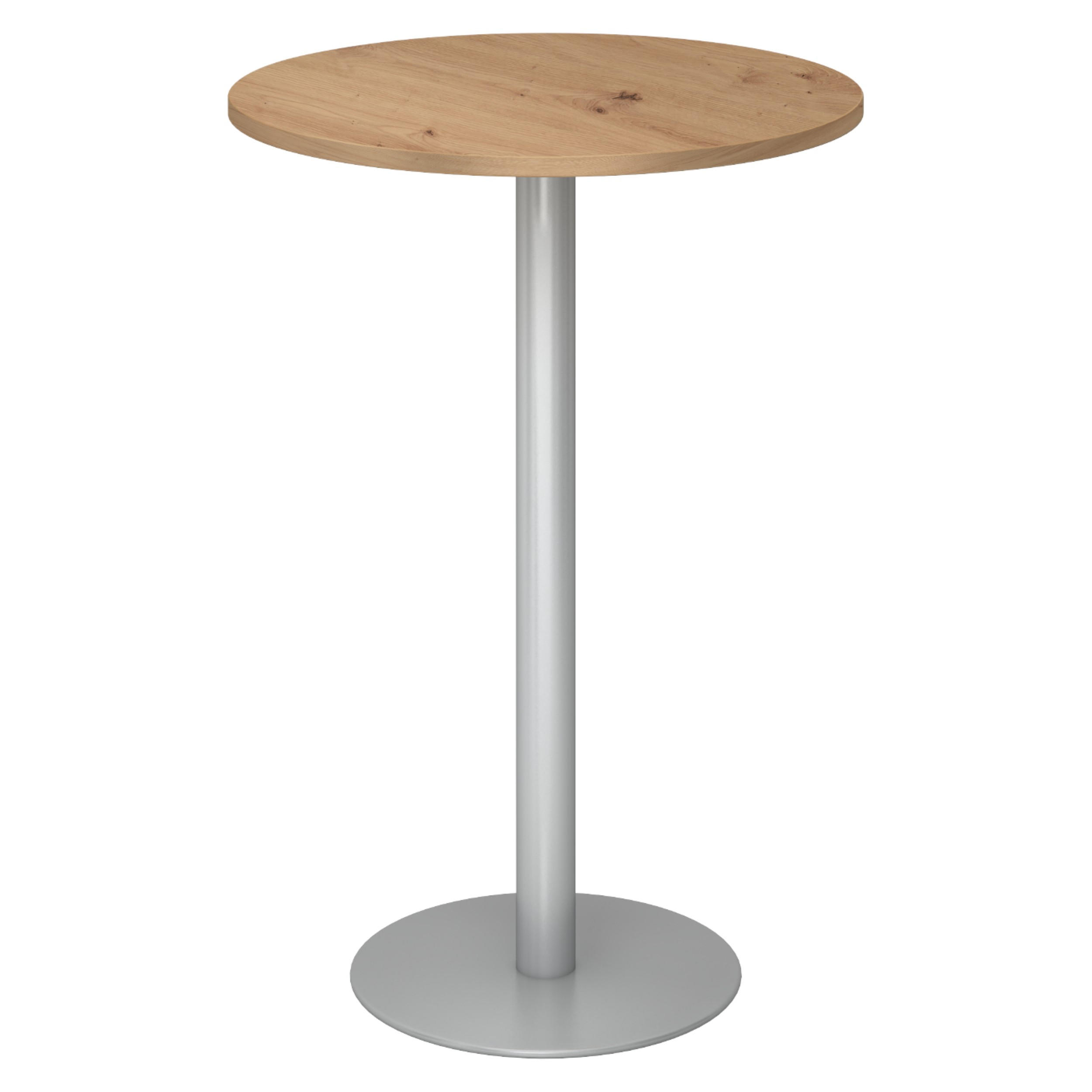 STEHTISCH rund STH 80/80/111,6 cm in Wildeiche/Silberfarben - Wildeiche/Silberfarben, Holzwerkstoff (80/80/111.6cm) - bümö