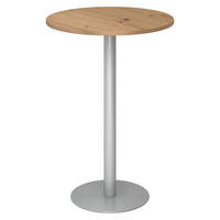 STEHTISCH rund STH 80/80/111,6 cm in Wildeiche/Silberfarben - Wildeiche/Silberfarben, Holzwerkstoff (80/80/111.6cm) - bümö