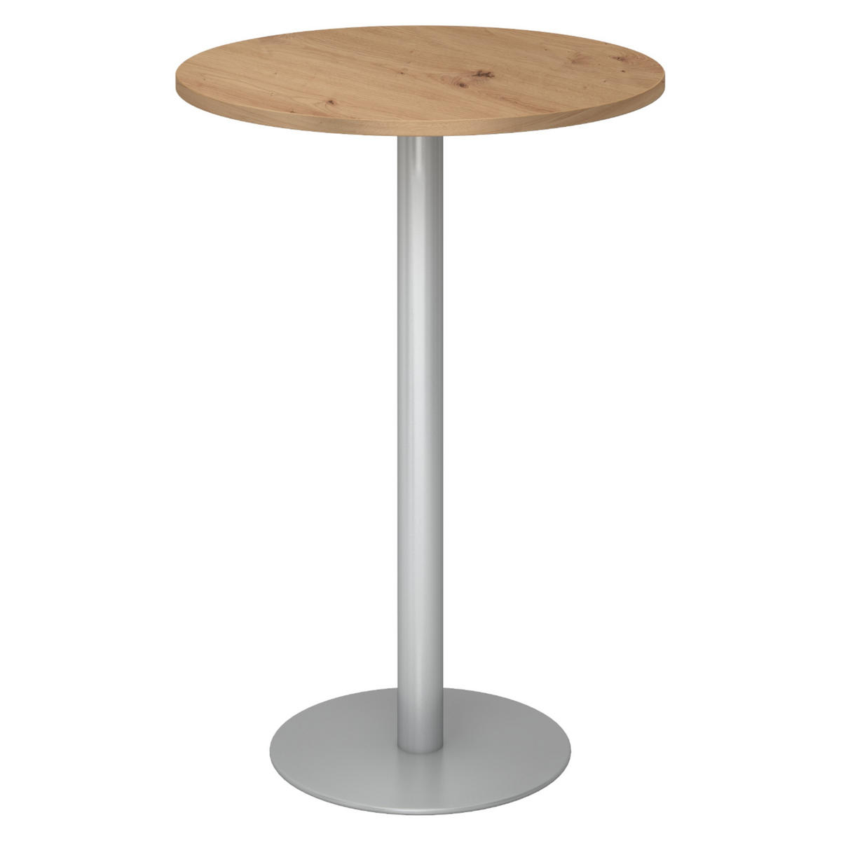 STEHTISCH rund STH 80/80/111,6 cm in Wildeiche/Silberfarben - Wildeiche/Silberfarben, Holzwerkstoff (80/80/111.6cm) - bümö