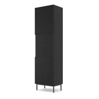 VITRINENSCHRANK SCHWARZ - Schwarz, Holzwerkstoff (60/217/42cm) - FURNLUX