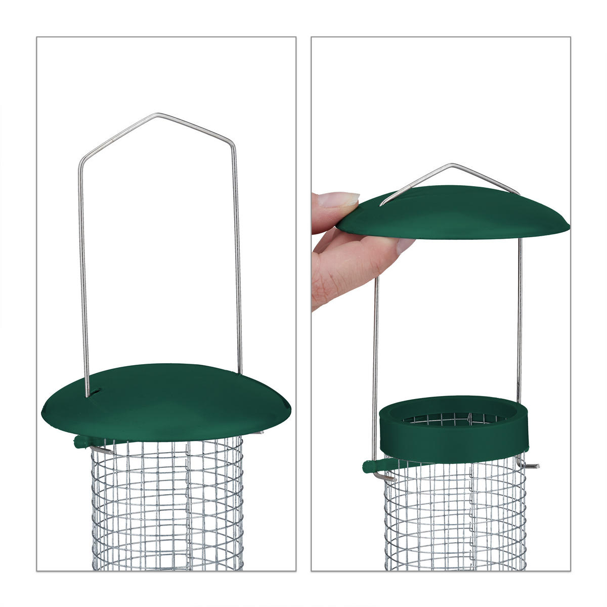 2XVOGELFUTTERSTATION - Multicolor, Metall (10/31/10cm) - Relaxdays