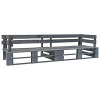 GARTEN-PALETTENSOFA 2-Sitzer Grau Holz - Grau, Holz (220/55/66cm)