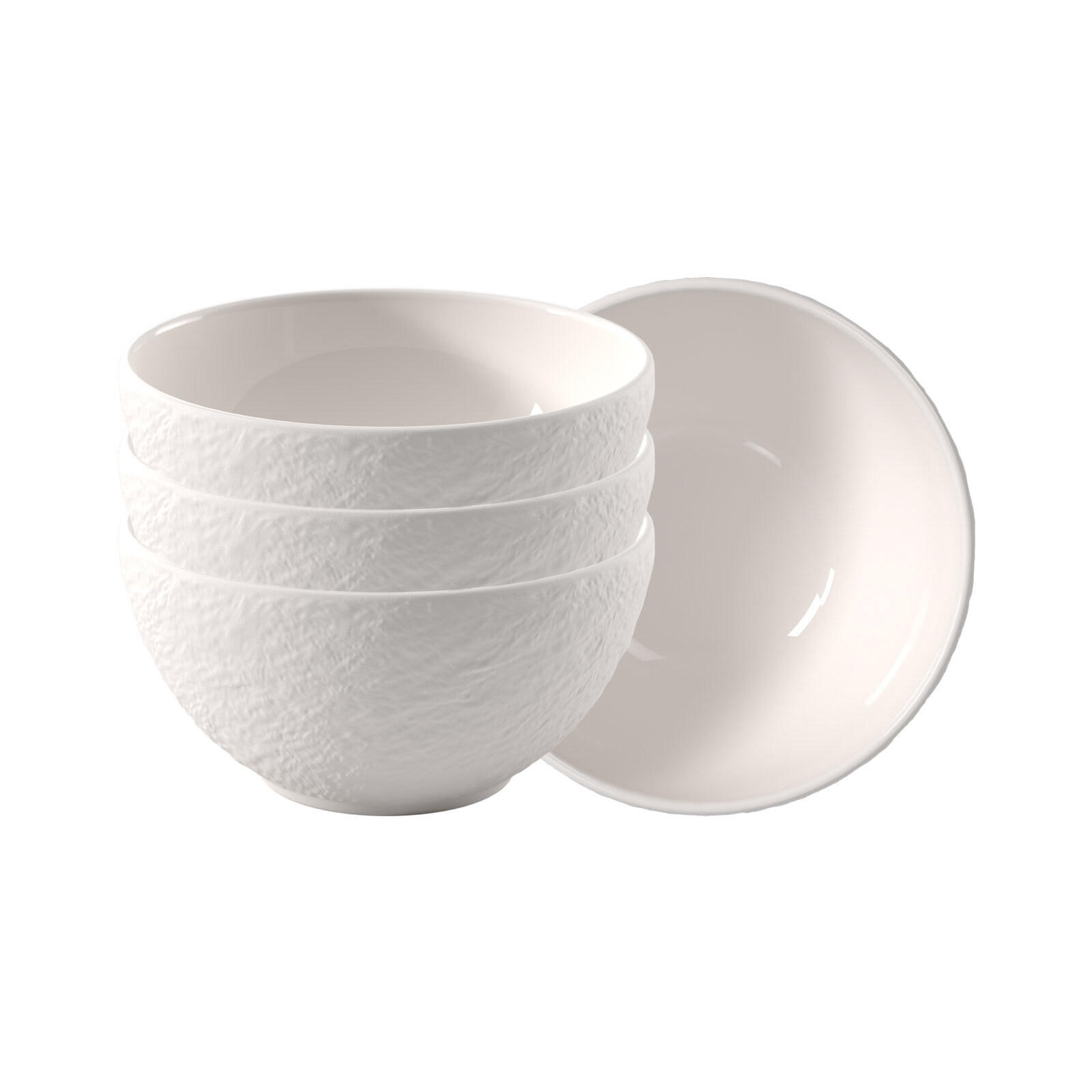 MÜSLISCHALEN Manufacture Ice weiß ø 14 cm 4er Set - Weiß, Keramik (14cm) - Villeroy & Boch