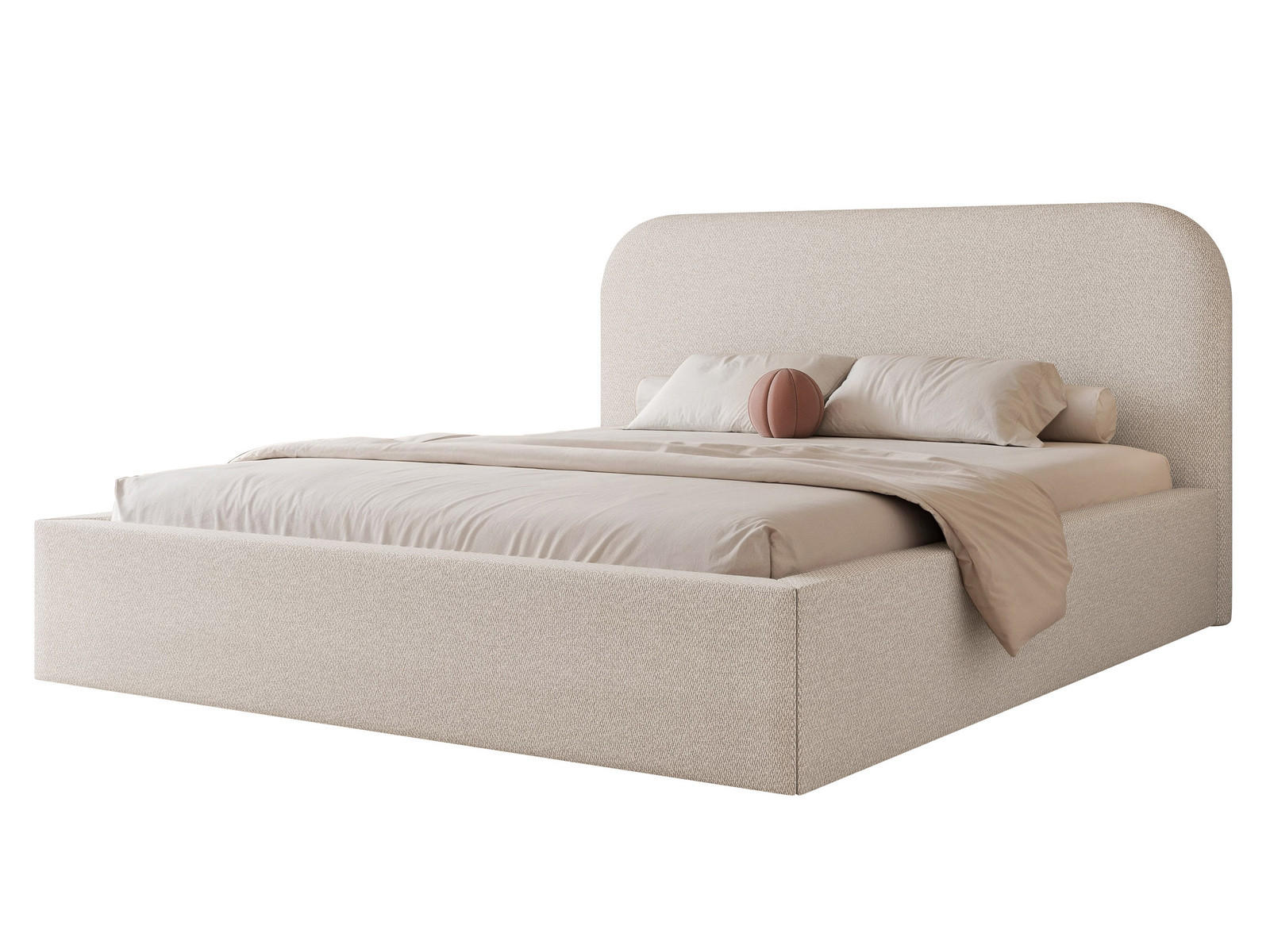 POLSTERBETT FUZZI 180x200 cm Beige (Stoff Lumi) - mit Bettkasten und Lattenrost - Beige, Holzwerkstoff/Textil (180/200cm) - Ravio