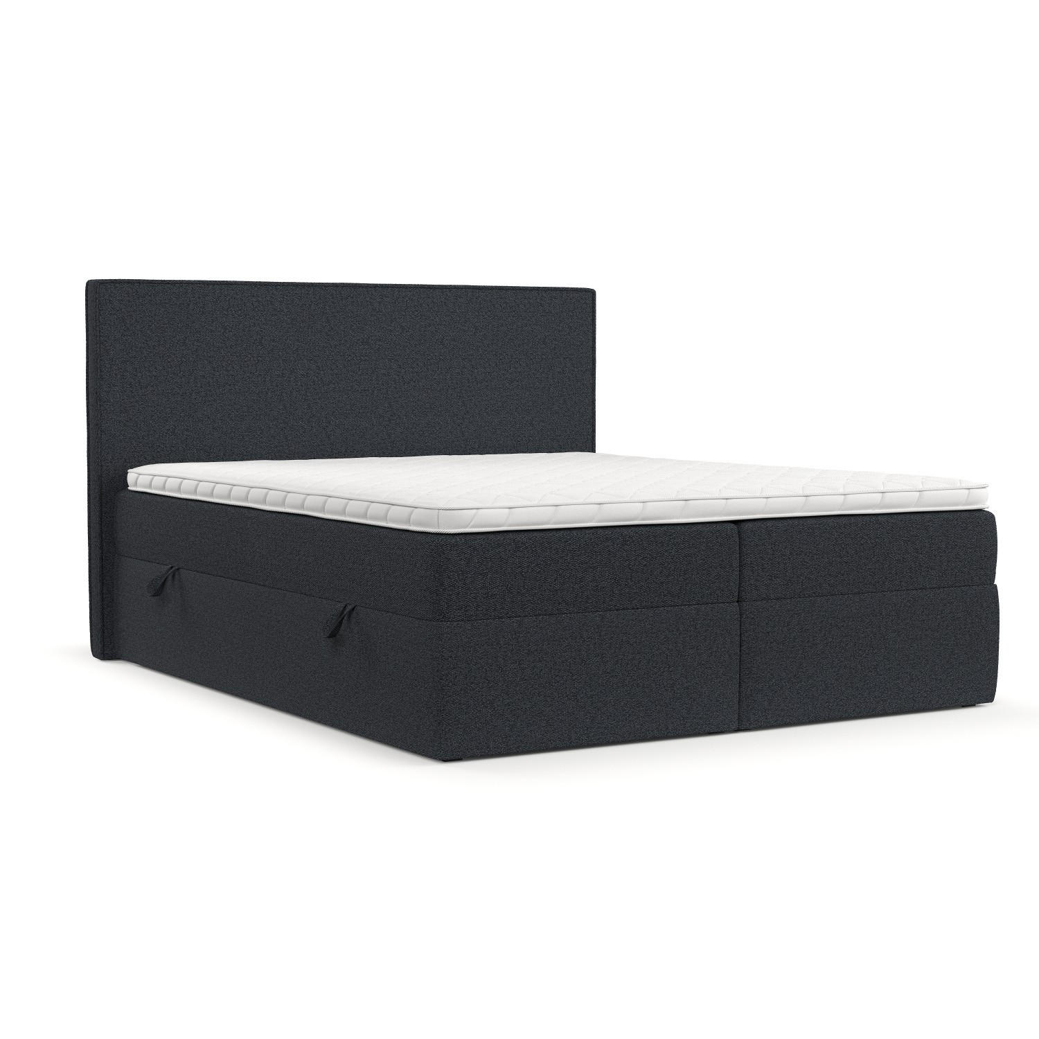 BOXBETT Nuvia 140/200 cm Anthrazit im Riva Stoff - Anthrazit/Schwarz, Holz/Holzwerkstoff (140/200cm) - AltaBeds