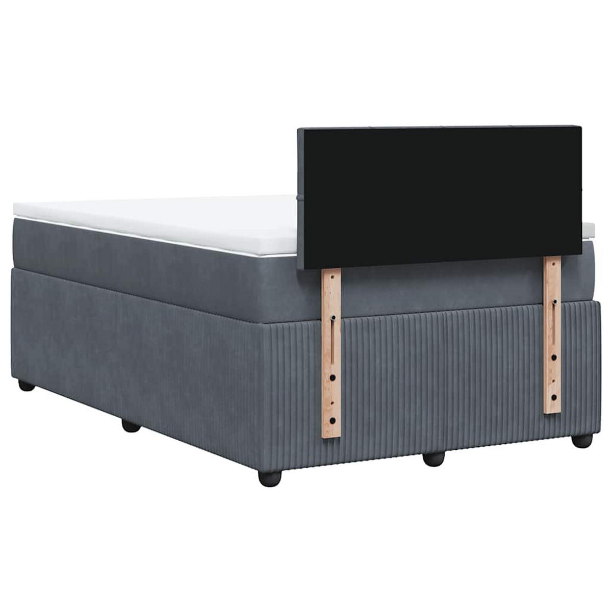 BOXSPRINGBETT Mit Matratze Dunkelgrau 120/200 Cm Samt - Grau, Textil (120/200cm) - vidaXL