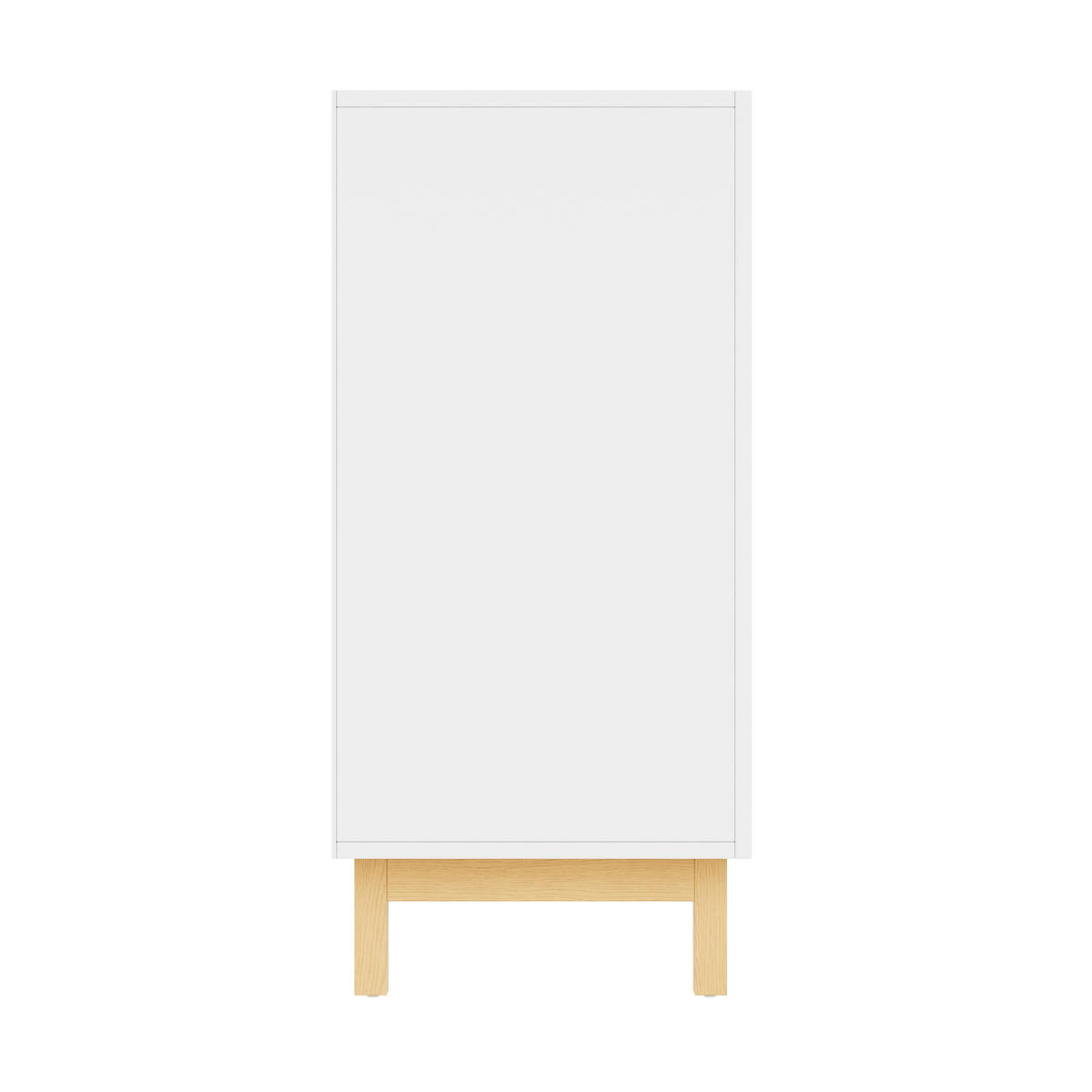 SIDEBOARD Weiß & Holzoptik, mit Türen, Innenfächern und offenen Ablagen, 120,5/42/96 cm - Weiß, Holzwerkstoff (120.5/96/42cm) - WISHDOR