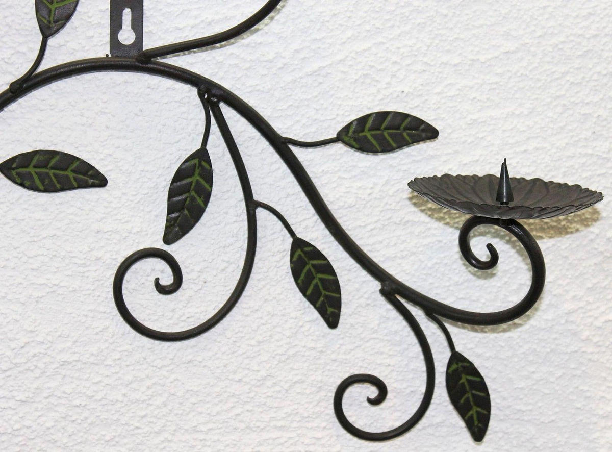 WANDKERZENHALTER Metall Dunkelbraun antik 70/10/43 cm - Braun, Metall (70/43/10cm) - DanDiBo