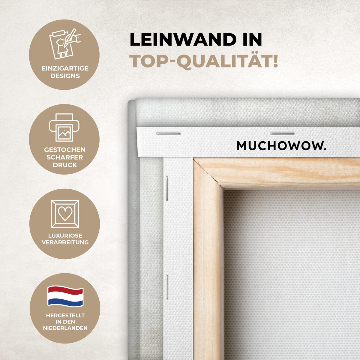 LEINWANDBILD Obst - Kräuter - Ländlich Wandbilder 80x60 cm - Naturfarben, Textil (80/60cm) - MuchoWow