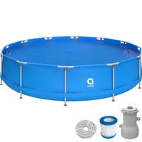POOL Komplettset Framepool rund 420 x 84 cm blau mit Filterpumpe - Blau, Kunststoff (420/84/420cm) - Avenli