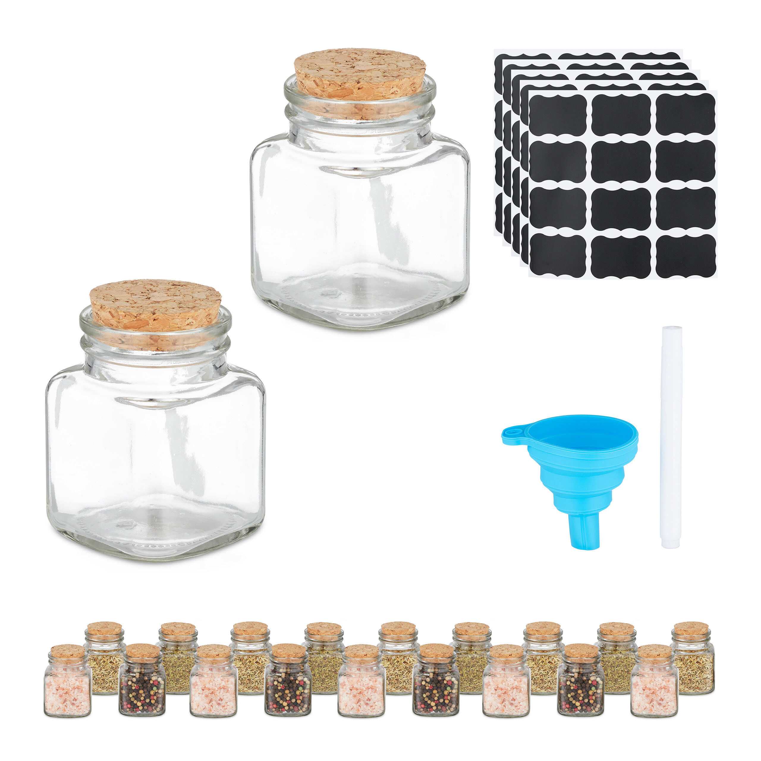 Transparent, Glas/Naturmaterialien (5/7/5cm) - Relaxdays