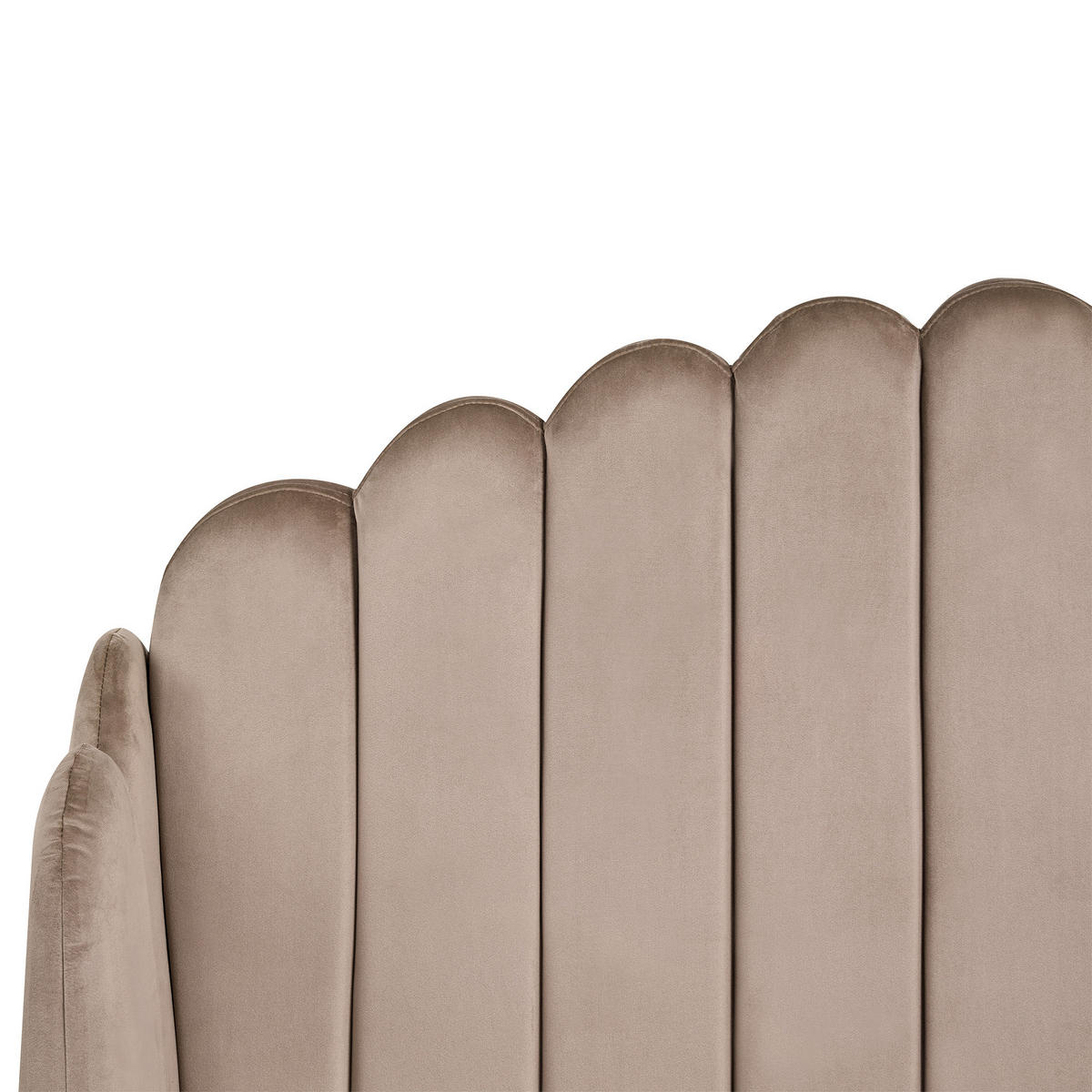 SÄNG med ribbotten 120/200 cm taupe Ambillou - Taupe/Guldfärgad, Textil (120/200cm) - Beliani